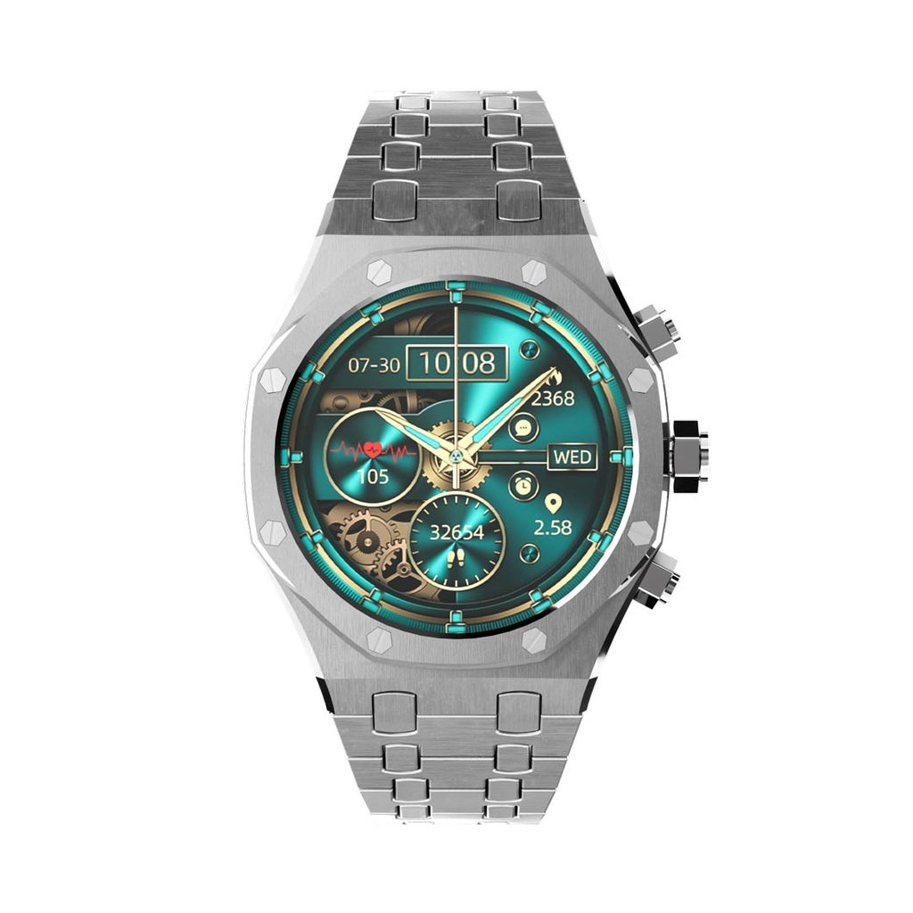 PD-CRISTALLOAP-SL , Porodo CristalloAP Smart Watch Blue Dial- Silver PD-CRISTALLOAP-SL , Porodo CristalloAP Smart Watch Blue Dial- Silver